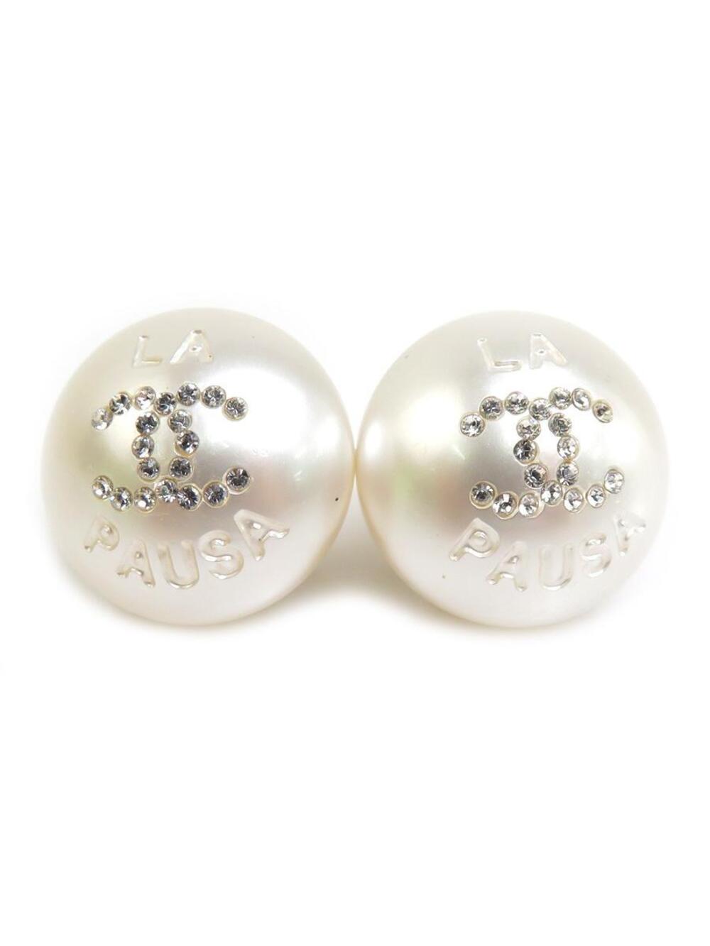 Auth Chanel Cc Logo Pierce Earrings #303016C46B